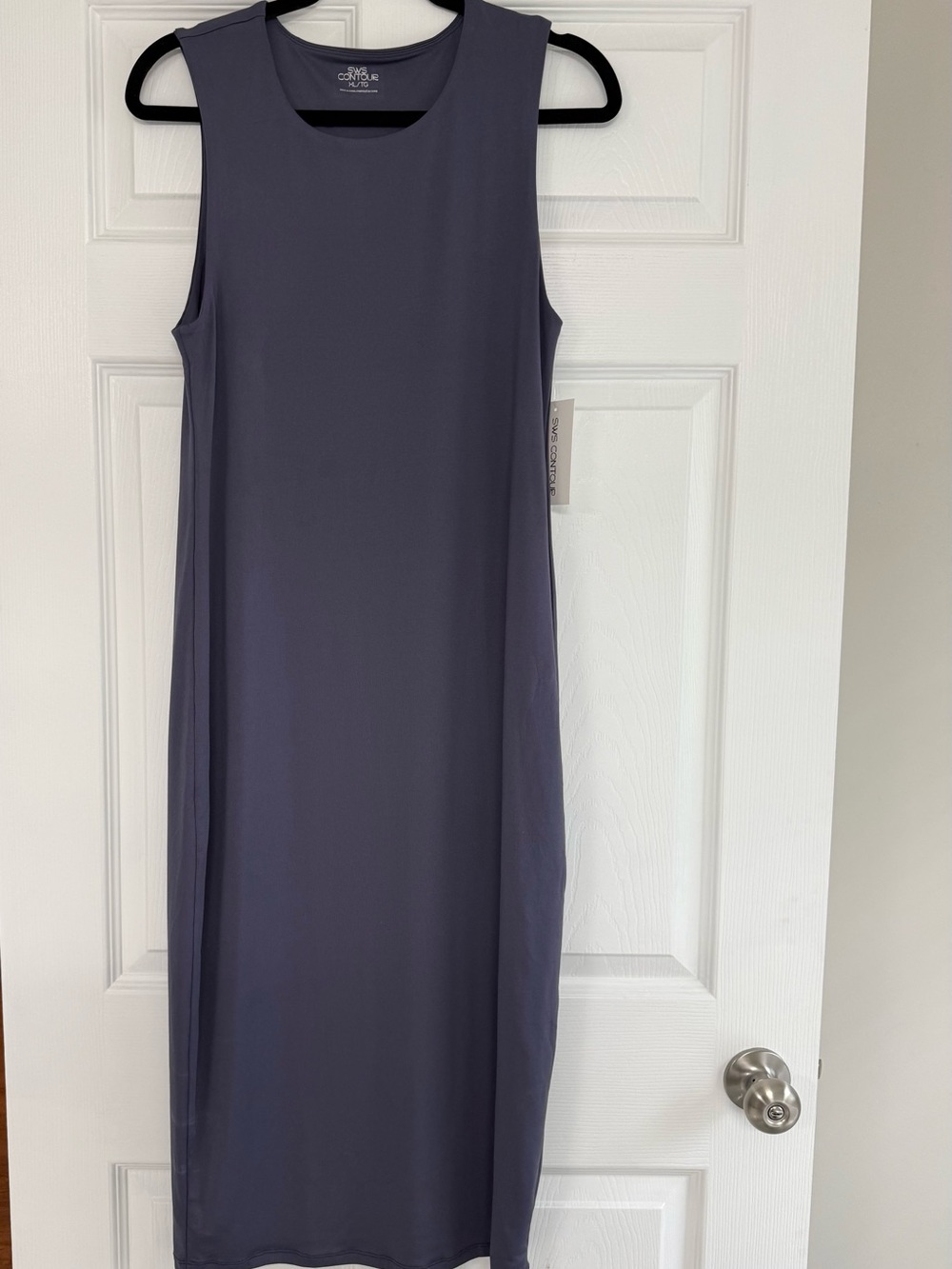 Sleeveless Midi Dress in Dusty Slate Blue